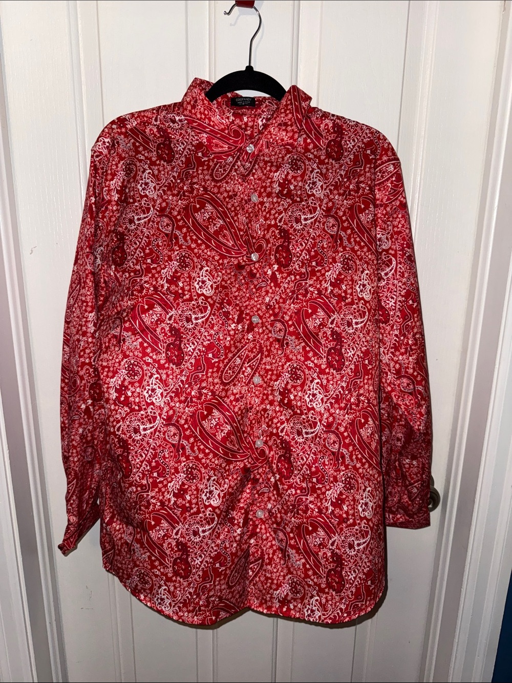 Coofandy mens Red Paisley Button-Up Shirt